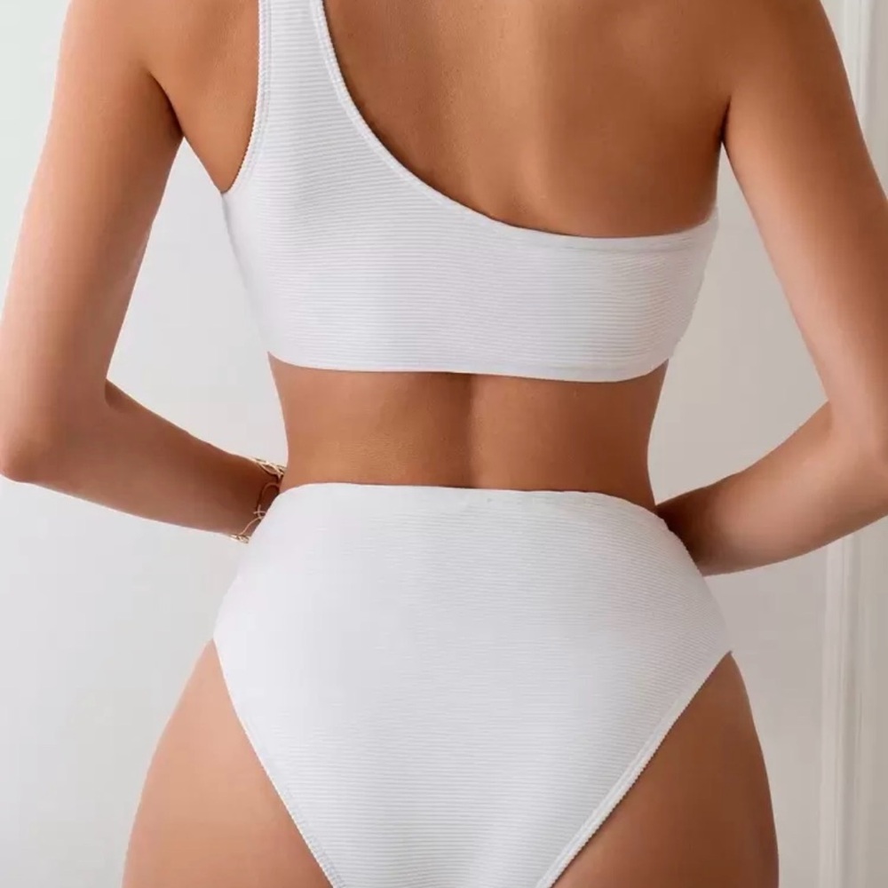 White One-Shoulder Bikini - Picture 6 of 9